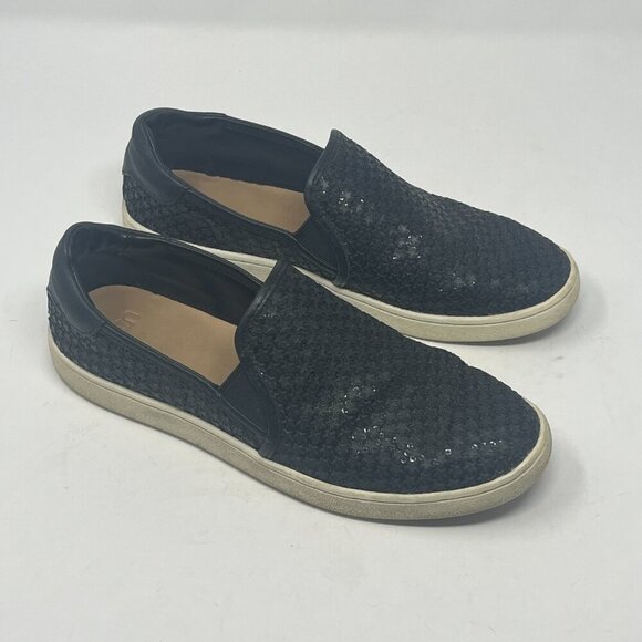 UGG women's CAS Glitter sneakers slip-on 10 stars sparkly black flats - Picture 5 of 9